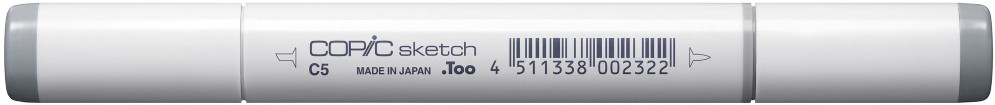 Copic Sketch Pinselstift, Doppelspitze – Kombi (Pinsel + Breitspitze), alkoholbasiert, Cool Grey Nr. 5