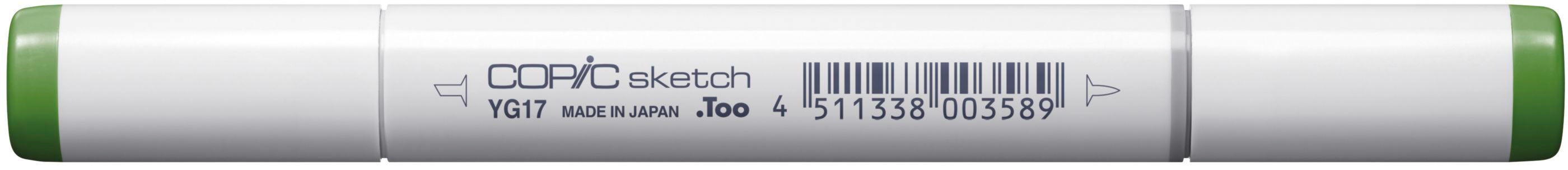 Copic Sketch Pinselstift, Doppelspitze – Pinsel + Medium Broad, alkoholbasiert, YG17 Grasgrün