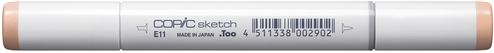 Copic Sketch Pinselstift, Doppelspitze – Kombi (Pinsel + Keilspitze), alkoholbasiert, E11 Barely Beige