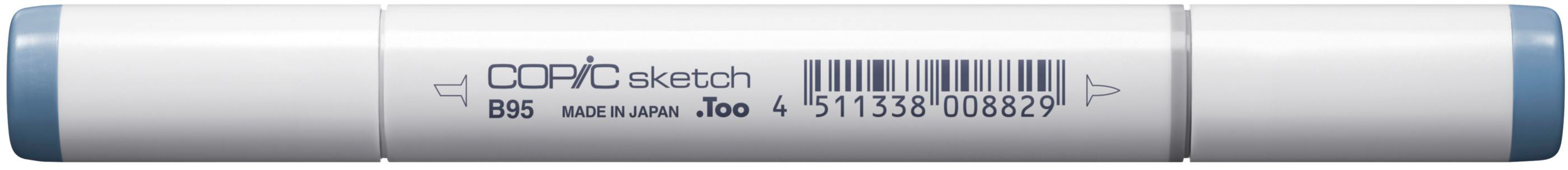 Copic Sketch Brush Pen, Doppelspitze – Kombi (Pinsel + Med. Broad), alkoholbasiert, B95 Light Greyish Cobalt