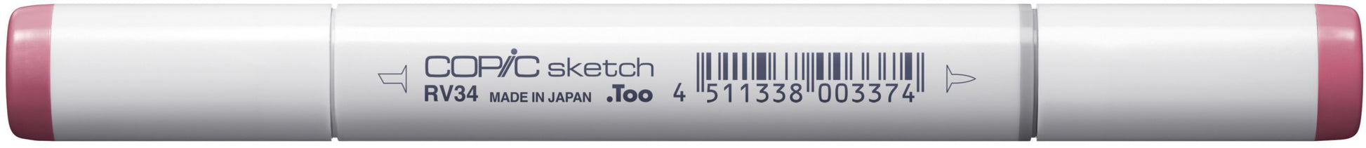 Copic Sketch Brush Pen, Doppelspitze – Pinselspitze + Medium Broad, alkoholbasiert, RV34 Dunkelrosa