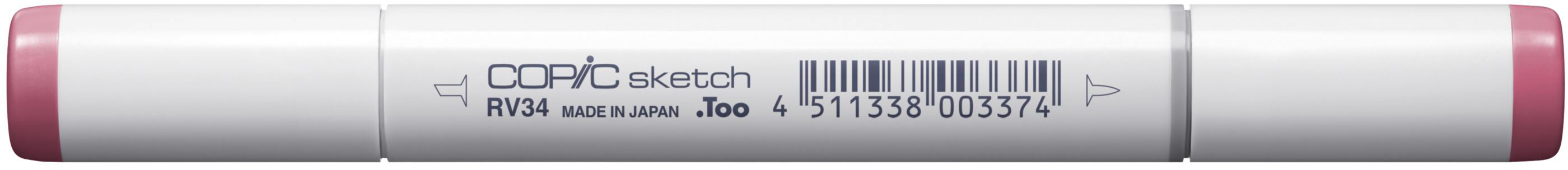 Copic Sketch Brush Pen, Doppelspitze – Pinselspitze + Medium Broad, alkoholbasiert, RV34 Dunkelrosa