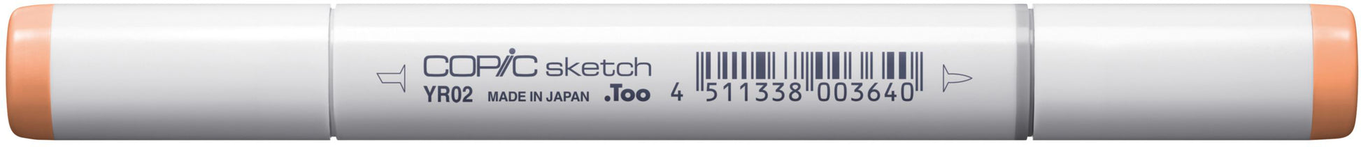 Copic Sketch Pinselstift, Doppelspitze – Kombi (Pinsel + Medium Broad), alkoholbasiert, hellorange (YR02)