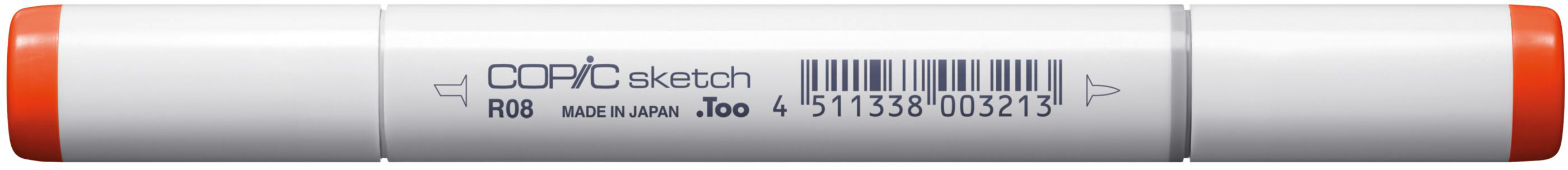 Copic Sketch Brush Pen, Doppelspitze – Kombi (Pinsel + Medium Broad), alkoholbasiert, R08 Vermilion
