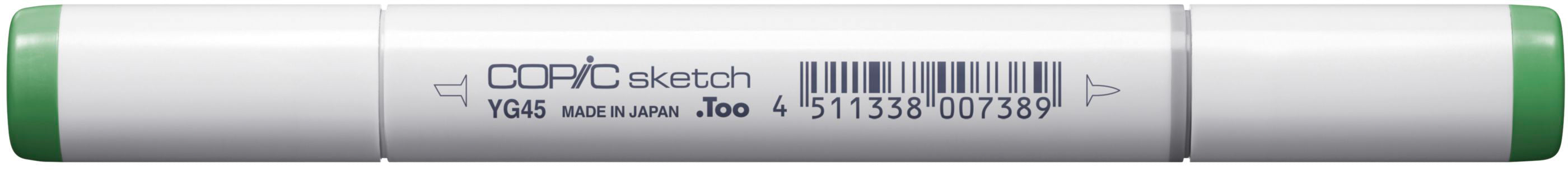 Copic Sketch Pinselstift – Doppelspitze, Pinsel + Keilspitze, alkoholbasiert, YG45 Kobaltblaugrün