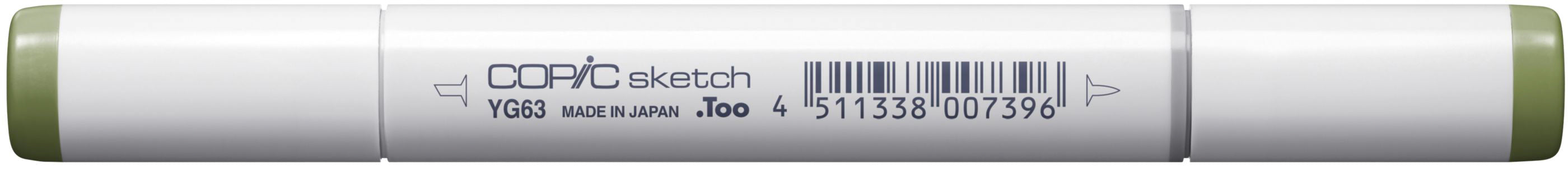 Copic Sketch Pinselstift, Doppelspitze – Pinsel + Medium Broad, alkoholbasiert, YG63 Erbsengrün