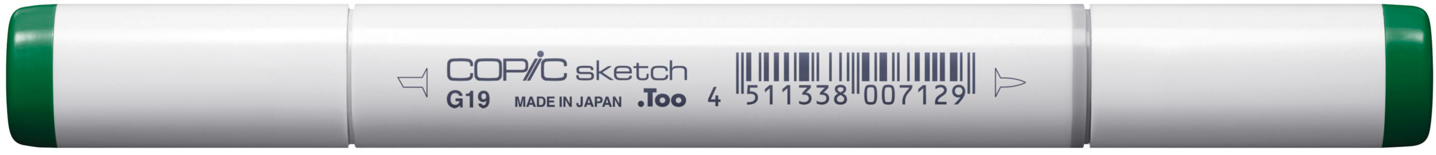 Copic Sketch Pinselstift – Doppelspitze, Super Brush + Medium Broad, alkoholbasiert, G19 Papageigrün