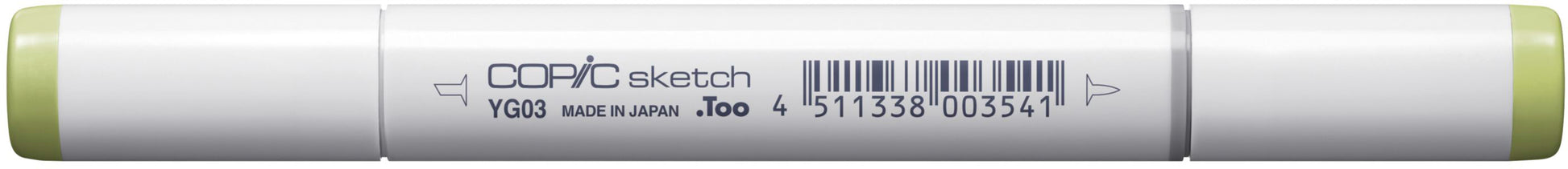 Copic Sketch Pinselstift, Doppelspitze – Kombi (Pinsel + Medium Broad), Alkoholbasiert, Gelbgrün (YG03)