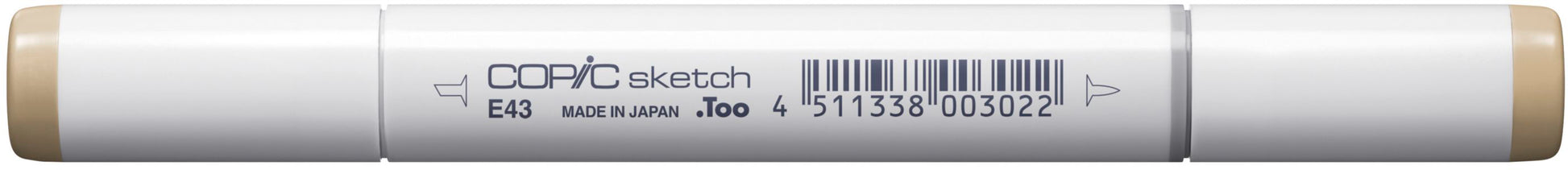 Copic Sketch Pinselstift – Doppelspitze, Kombi (Pinsel + Medium Broad), alkoholbasiert, E43 Dull Ivory