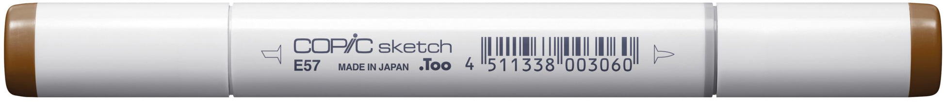 Copic Sketch E57 Pinselstift – Doppelspitze, Pinsel + Medium Broad, Alkoholbasiert, Light Walnut