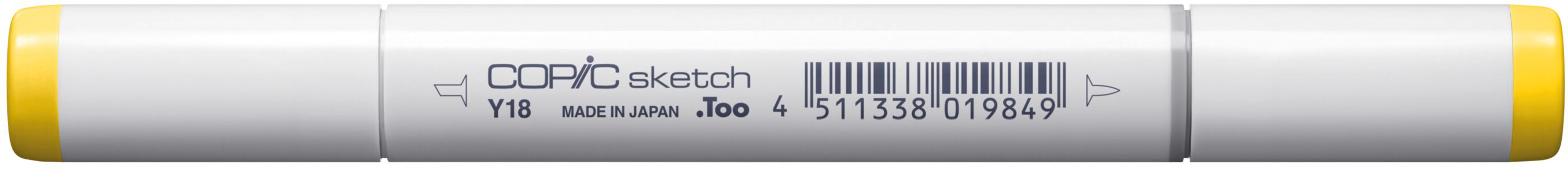 Copic Sketch Pinselstift, Doppelspitze – Pinselspitze + Medium Broad, alkoholbasiert, Gelb (Y18 Lightning Yellow)