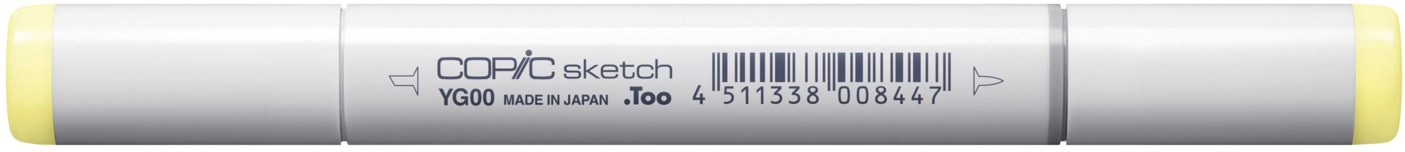 Copic Sketch Pinselstift, Doppelspitze – Kombi (Pinsel + Breitspitze), alkoholbasiert, YG00 Mimosa Gelb