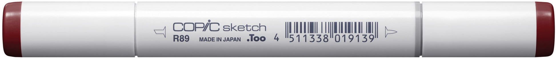 Copic Sketch Pinselstift, Doppelspitze – Kombi (Pinsel + Medium-Breit-Spitze), alkoholbasiert, Dunkelrot (R89)