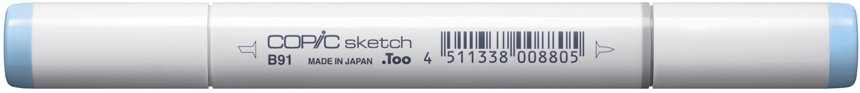 Copic Sketch Brush Pen – Doppelspitze, Pinsel/Keil, alkoholbasiert, B91 blass grau-blau