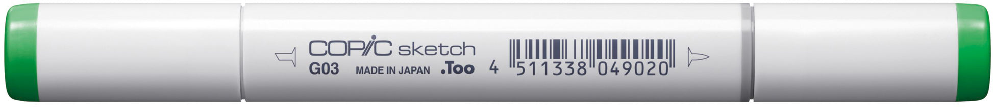 Copic Sketch Pinselstift, Doppelspitze – Pinsel + Medium, alkoholbasiert, G03 Wiesen-Grün