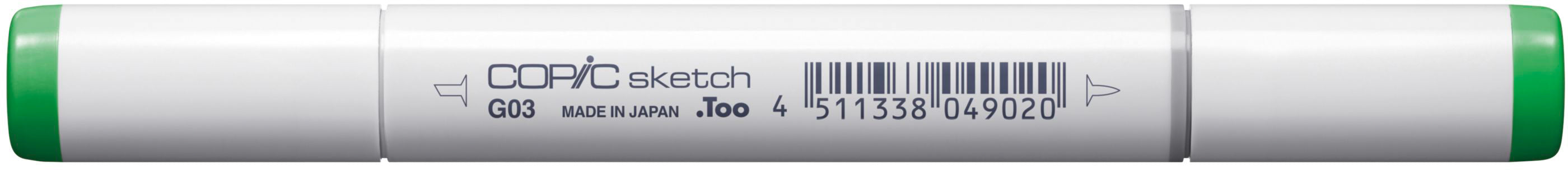 Copic Sketch Pinselstift, Doppelspitze – Pinsel + Medium, alkoholbasiert, G03 Wiesen-Grün