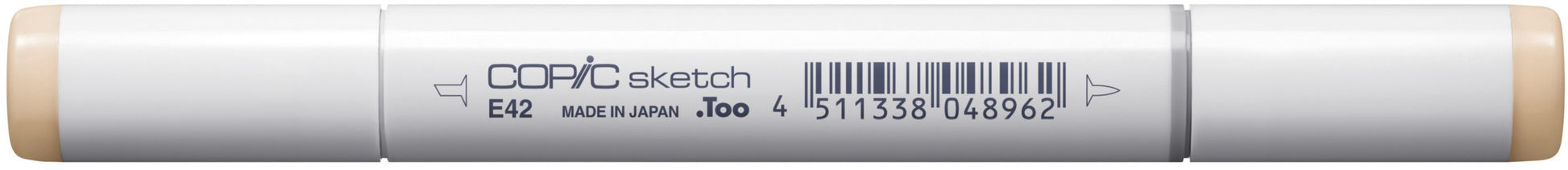 Copic Sketch Pinselstift, Doppelspitze – Kombi (Pinsel + Medium Breit), Alkoholbasiert, E42 Sand Weiss