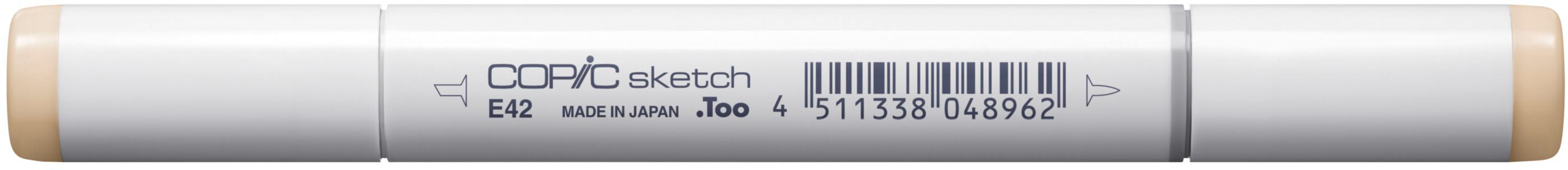 Copic Sketch Pinselstift, Doppelspitze – Kombi (Pinsel + Medium Breit), Alkoholbasiert, E42 Sand Weiss