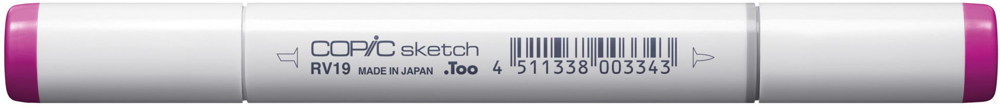 Copic Sketch Pinselstift, Doppelspitze – Kombi (Pinsel + Medium Broad), alkoholbasiert, RV19 Rotviolett