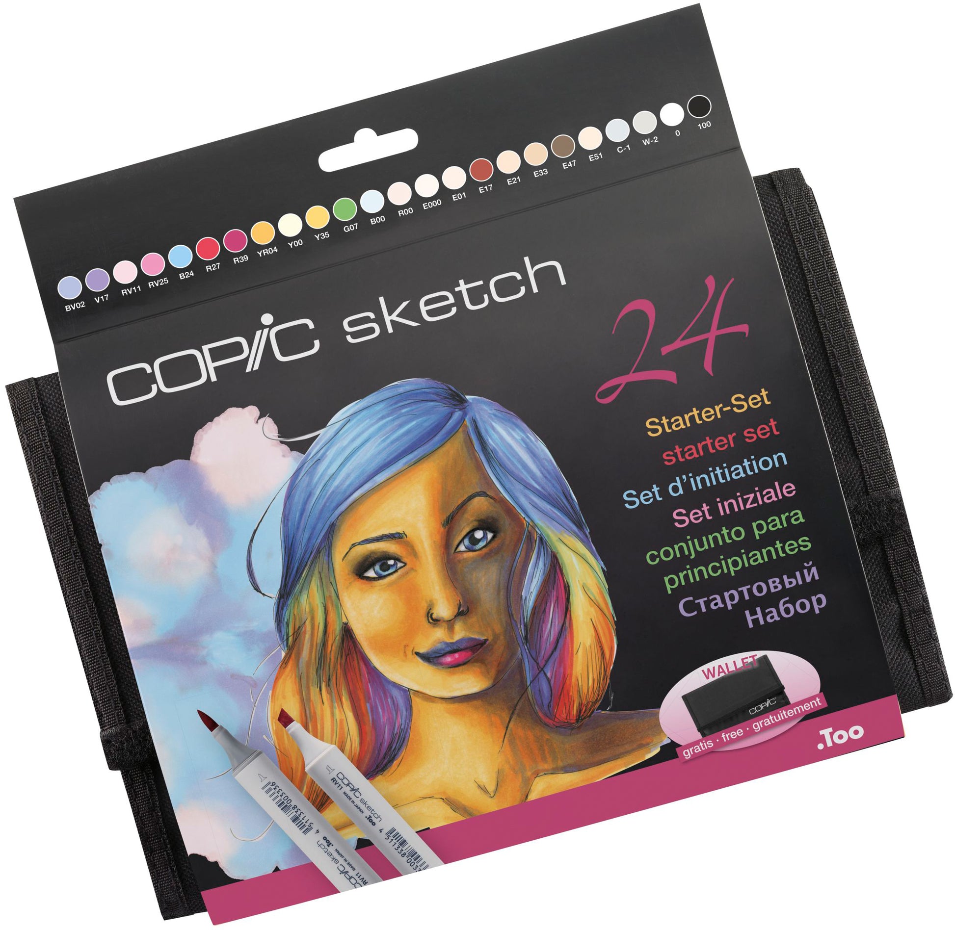 Copic Sketch Permanentmarker – Mehrfarbig, 24er-Set