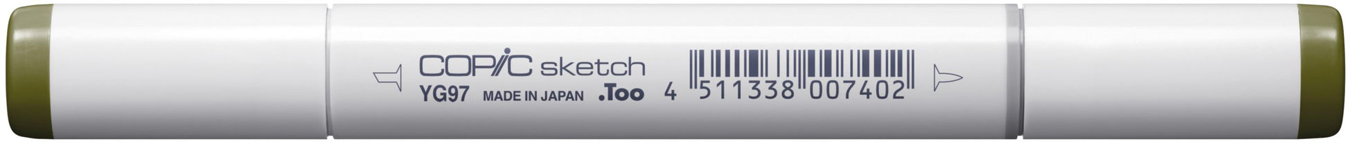 Copic Sketch Pinselstift, Doppelspitze – Kombi (Pinsel + Medium Broad), alkoholbasiert, YG97 Spanish Olive