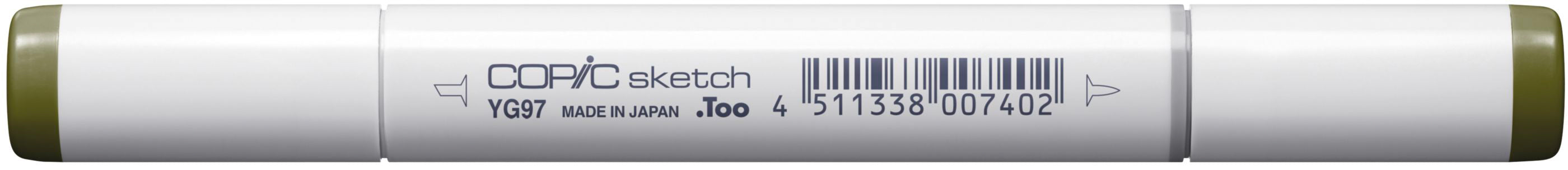 Copic Sketch Pinselstift, Doppelspitze – Kombi (Pinsel + Medium Broad), alkoholbasiert, YG97 Spanish Olive