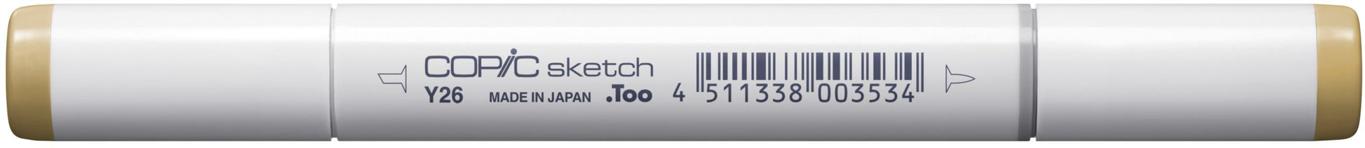 Copic Sketch Pinselstift, Doppelspitze – Kombi (Pinsel + Medium Broad), alkoholbasiert, Y26 Senf