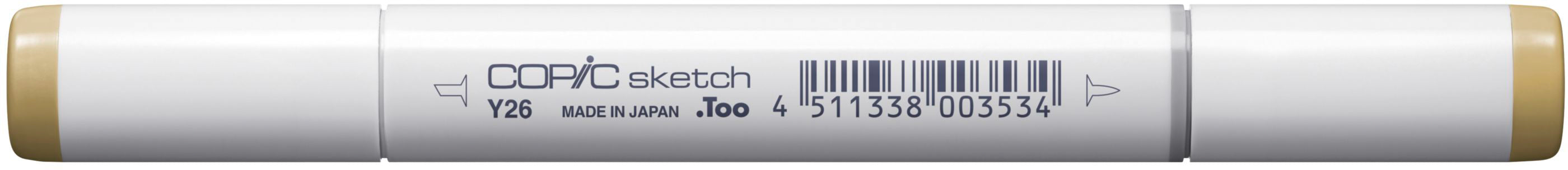 Copic Sketch Pinselstift, Doppelspitze – Kombi (Pinsel + Medium Broad), alkoholbasiert, Y26 Senf