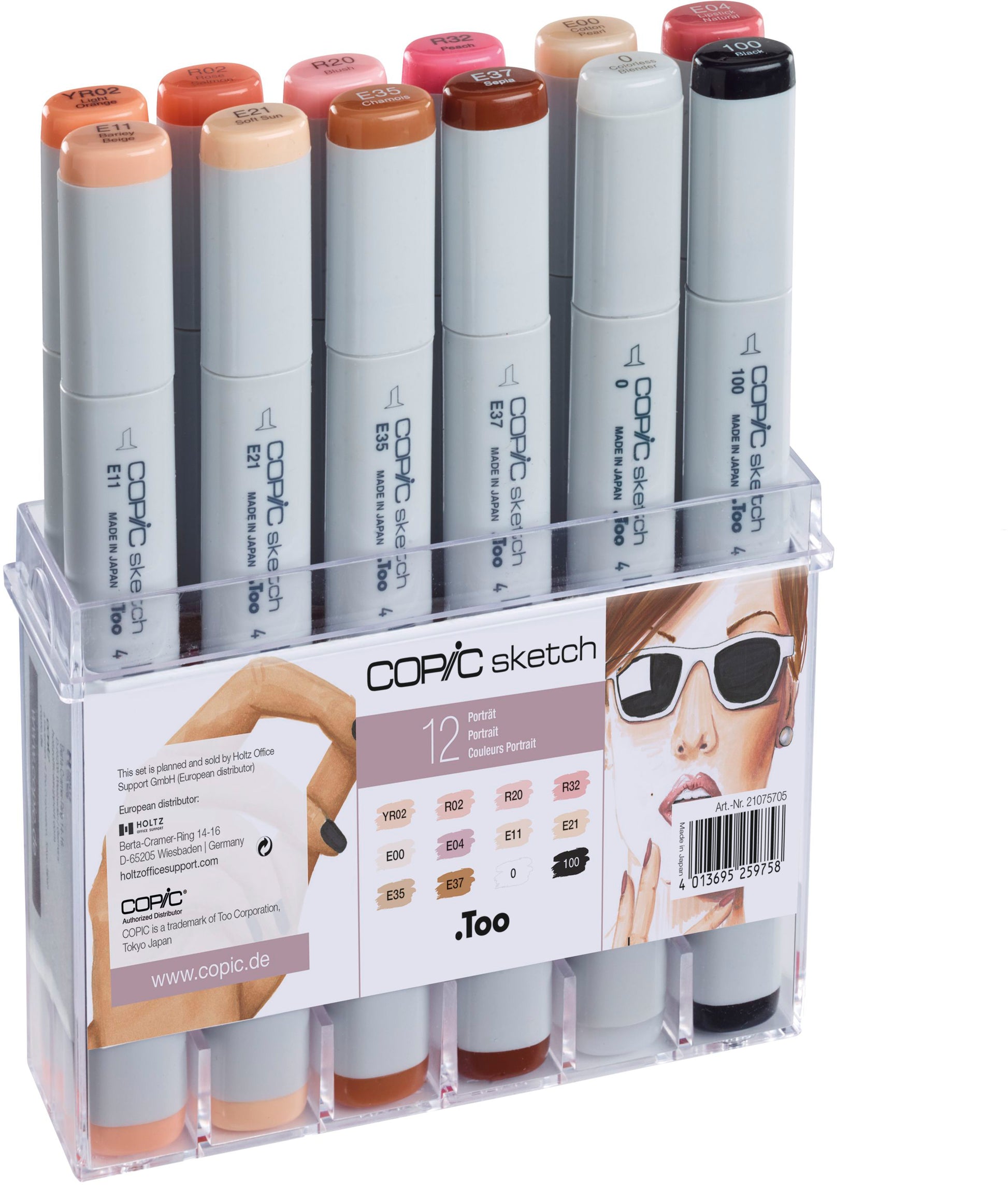 Copic Sketch Marker, Porträtfarben – 12 Farben