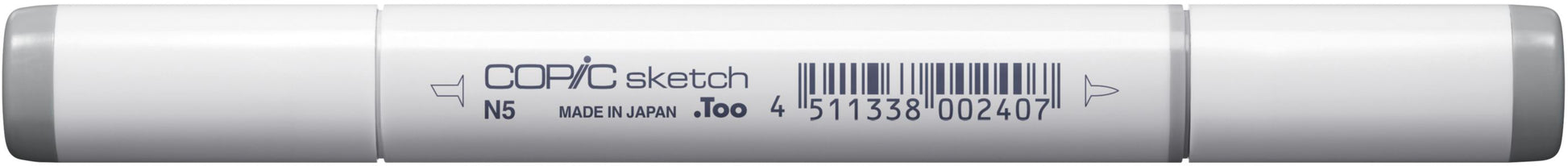 Copic Sketch Pinselstift, Doppelspitze – Pinselspitze + Medium Broad, alkoholbasiert, neutralgrau Nr. 5