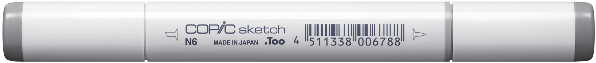 Copic Sketch Brush Pen, Doppelspitze – Kombi (Pinsel + Medium Broad), alkoholbasiert, neutralgrau N6