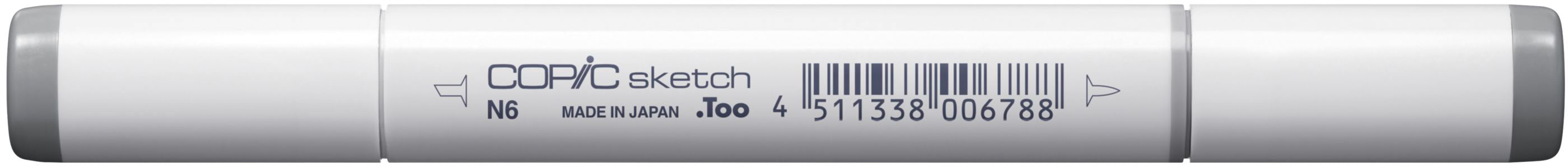 Copic Sketch Brush Pen, Doppelspitze – Kombi (Pinsel + Medium Broad), alkoholbasiert, neutralgrau N6