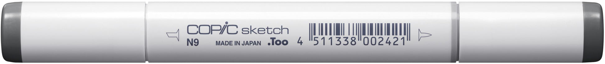 Copic Sketch Pinselstift, Doppelspitze – Kombi (Pinsel + Medium Broad), alkoholbasiert, neutralgrau N9