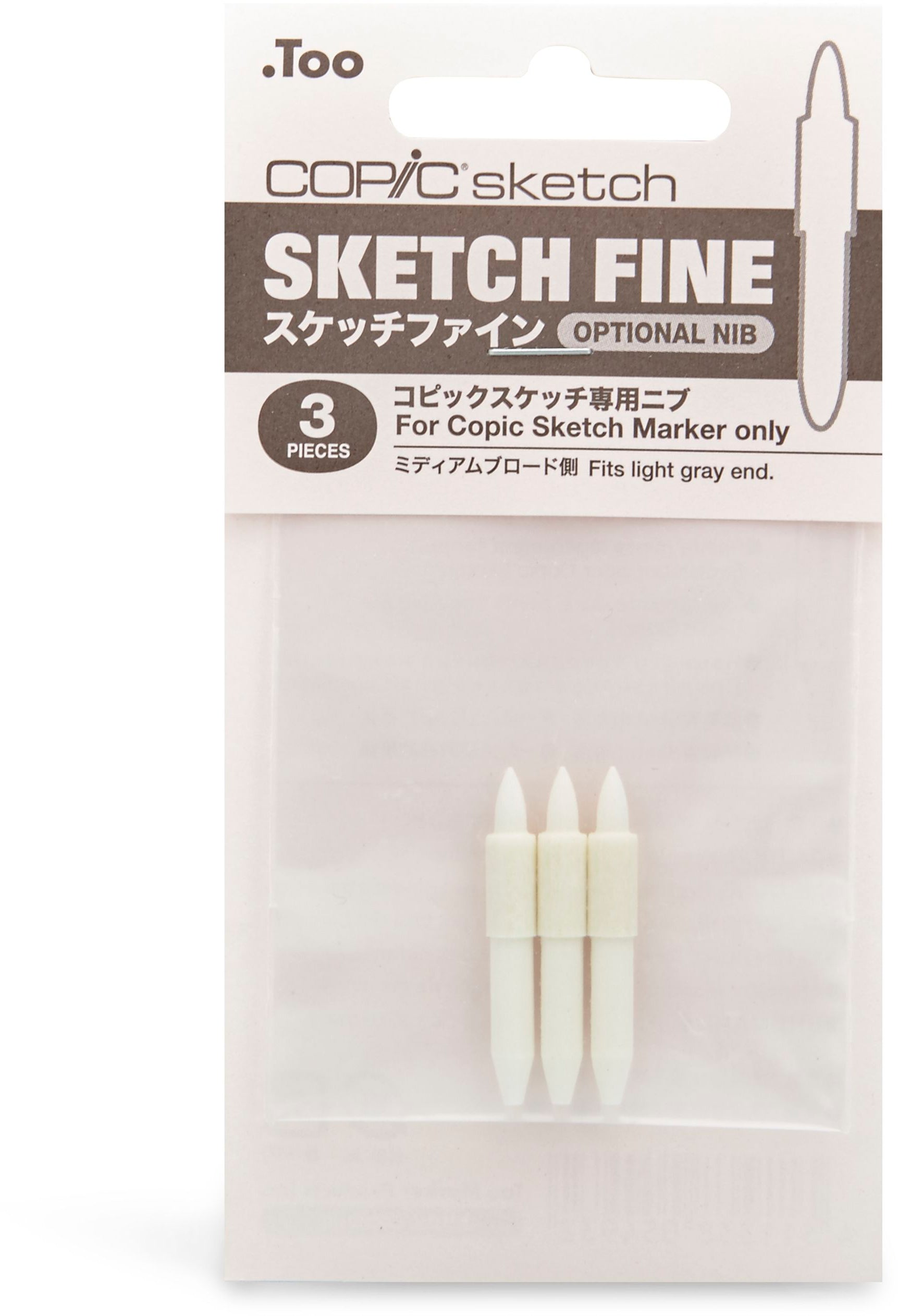 Copic Sketch 21075F – Ersatzspitze, Fein, 3 Stück, für Copic Sketch