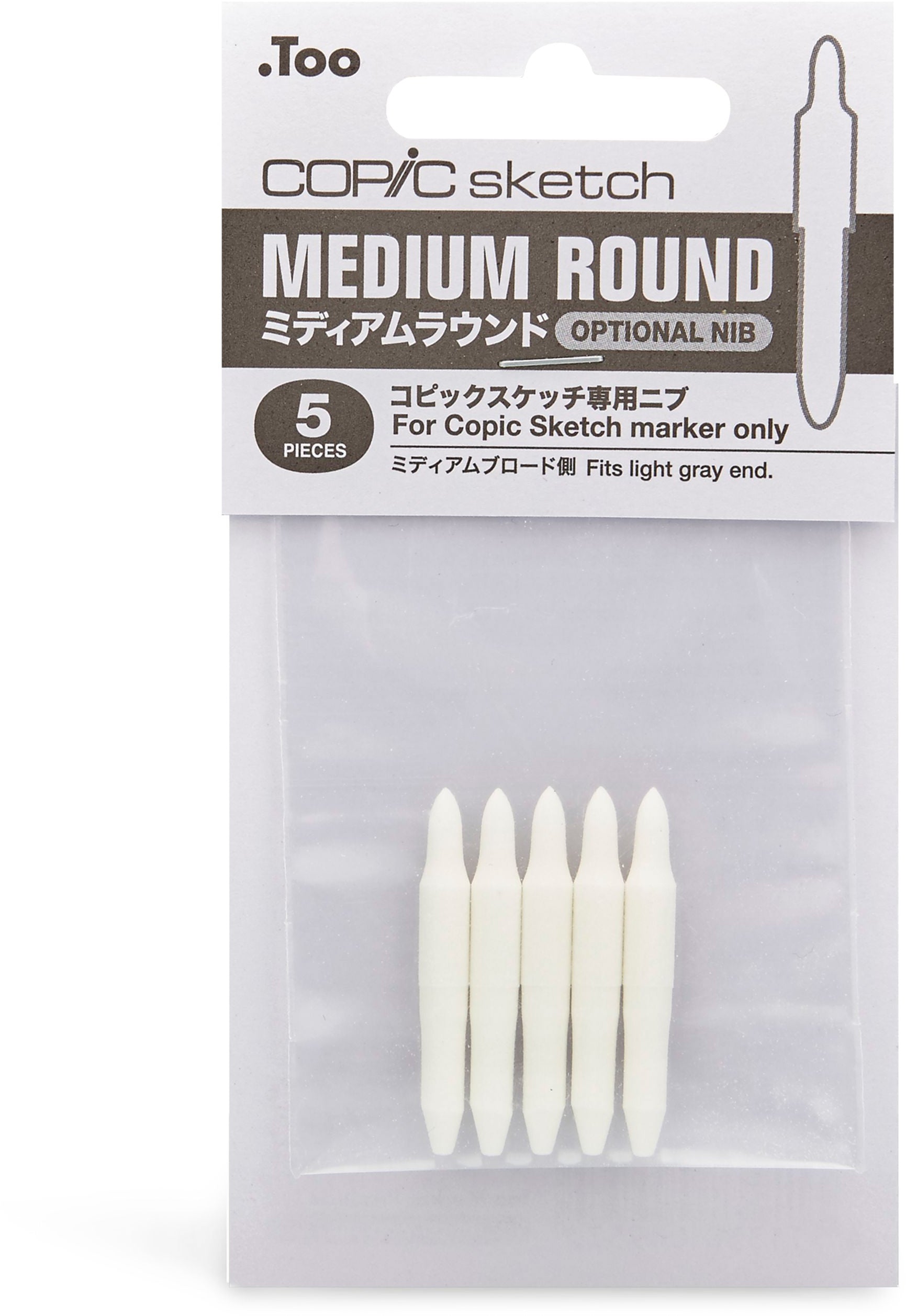 Copic Sketch 21075R Medium Round Ersatzspitzen – 5er-Pack