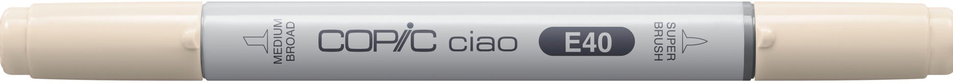 Copic Ciao E40 Permanentmarker – Doppeltspitze (mittel + Pinselspitze) – weiss