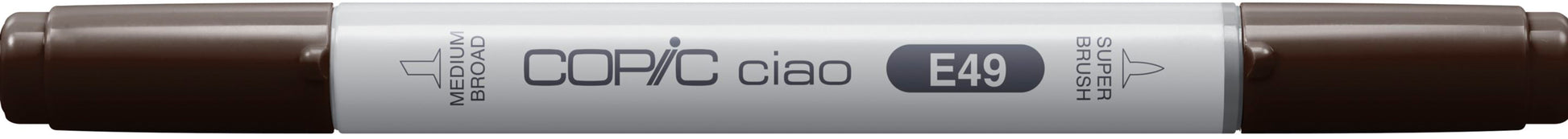 Copic Ciao Brush Pen – Doppelspitze, Kombi (Pinsel + mittelbreite Spitze), alkoholbasiert, Dark Bark (E49)