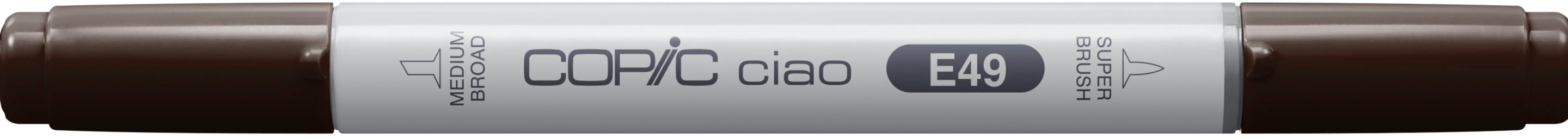 Copic Ciao Brush Pen – Doppelspitze, Kombi (Pinsel + mittelbreite Spitze), alkoholbasiert, Dark Bark (E49)