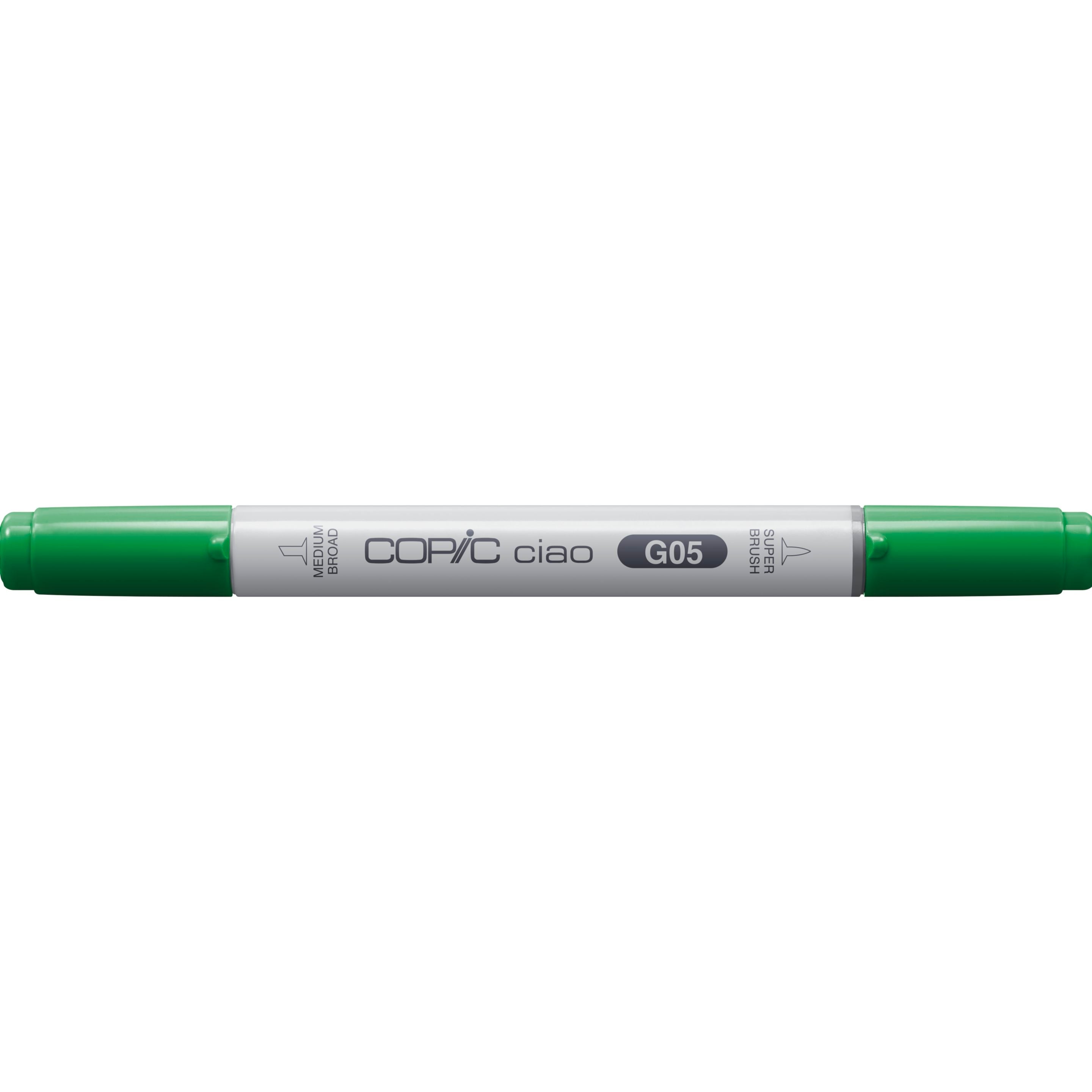 Copic Ciao Brush Pen, Doppelspitze – Kombi (Pinsel + mittelbreite Spitze), alkoholbasiert, g05 Smaragdgrün