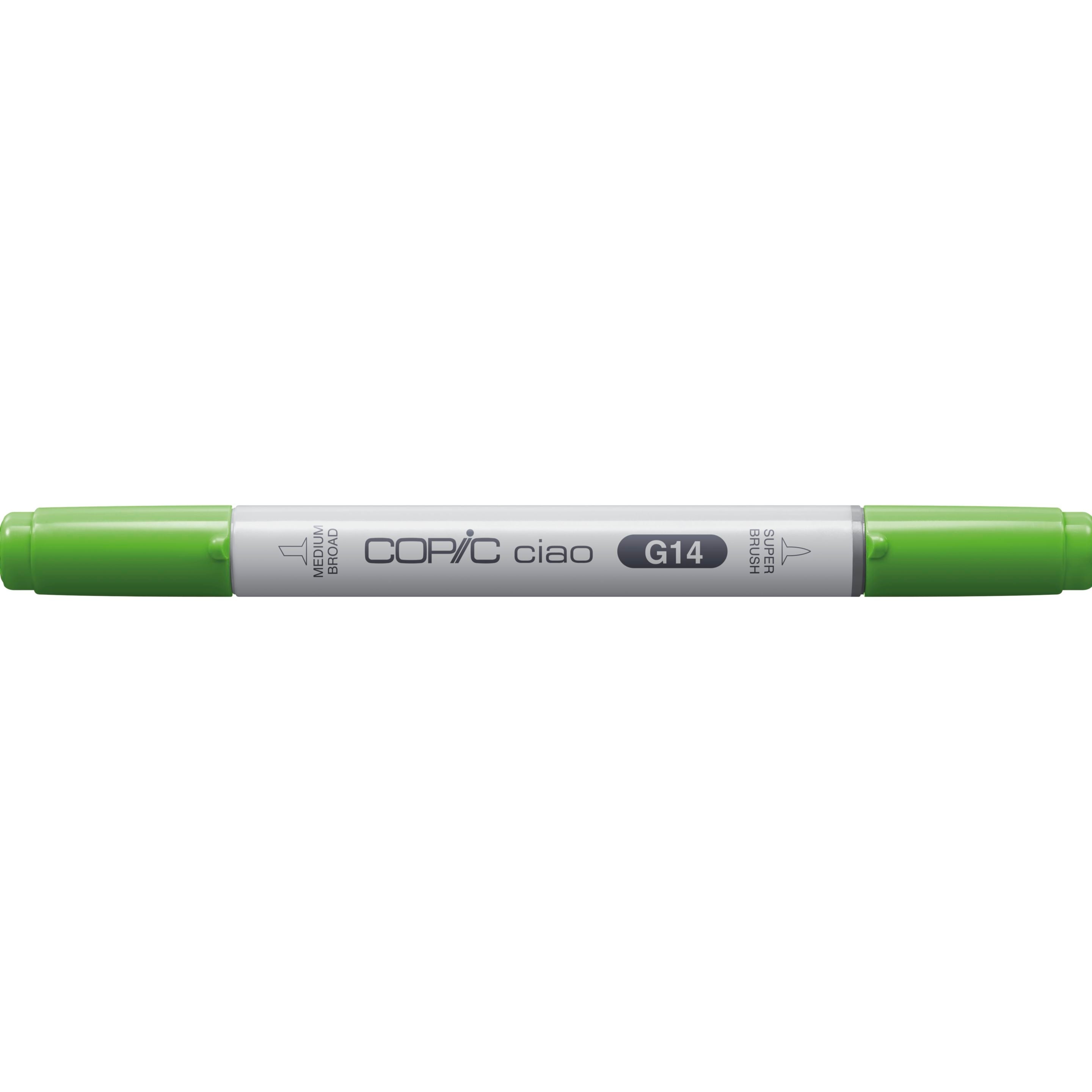 Copic Ciao Brush Pen, Doppelspitze – Kombi (Pinsel + Rundspitze), alkoholbasiert, G14 Apfelgrün