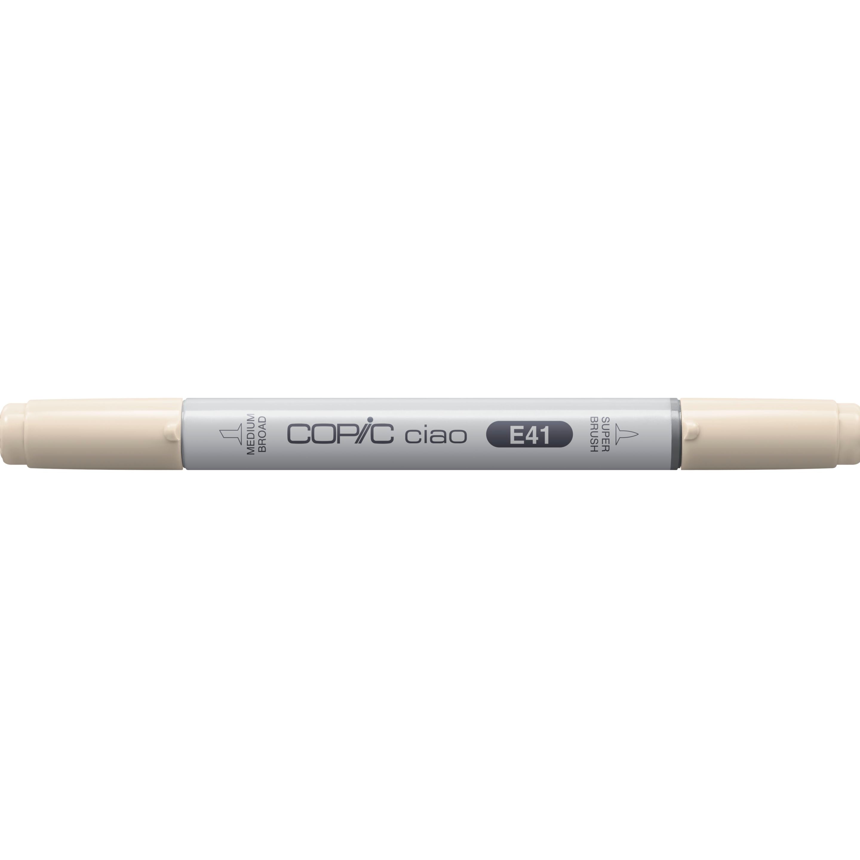 Copic Ciao Brush Pen, Doppelspitze – Pinsel + mittelbreite Spitze, alkoholbasiert, E41 Pearl White