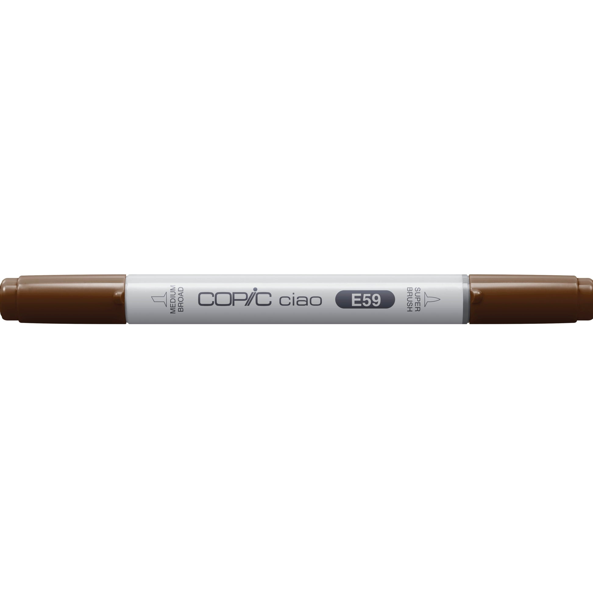 Copic Ciao Pinselstift, Doppelspitze – Pinsel + Rundspitze, alkoholbasiert, Walnuss