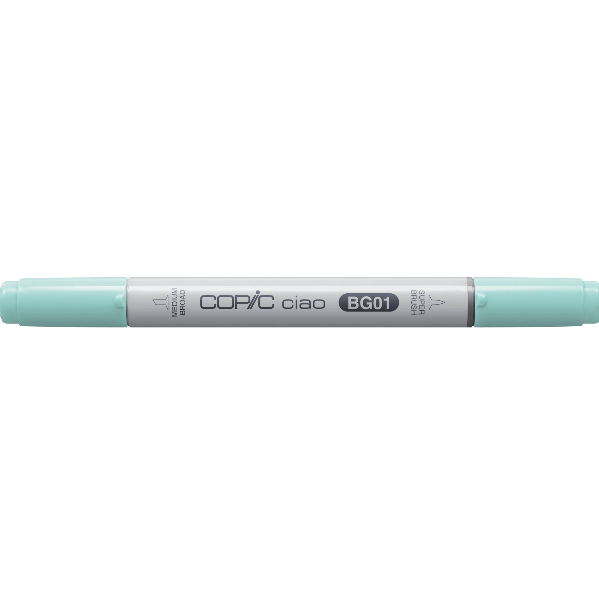 Copic Ciao Brush Pen, Doppelspitze – Kombi (Pinsel + Mittelspitze), alkoholbasiert, BG01 Aqua Blau
