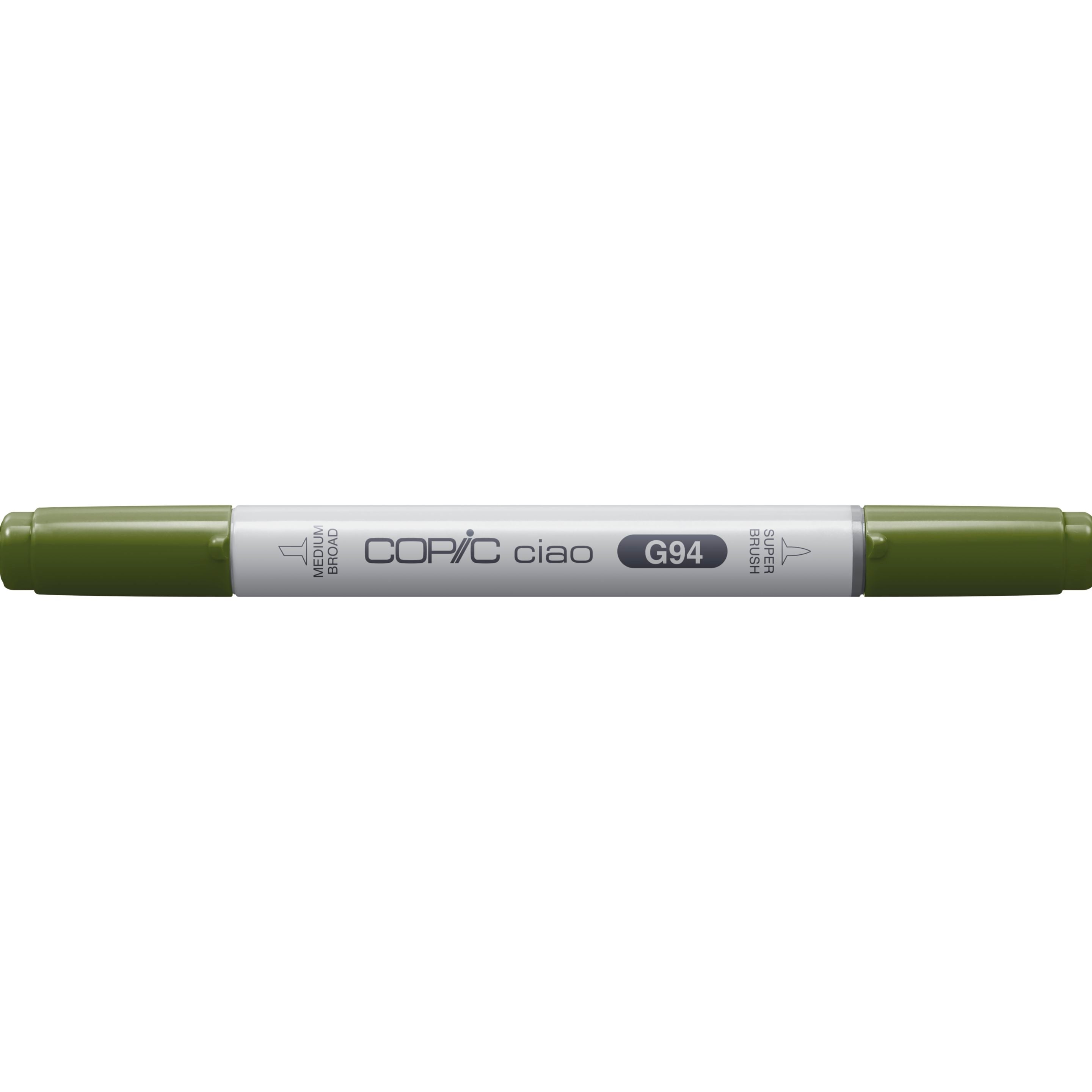 Copic Ciao Brush Pen, Doppelspitze – Kombi (Pinsel + mittelbreite Spitze), alkoholbasiert, grauoliv