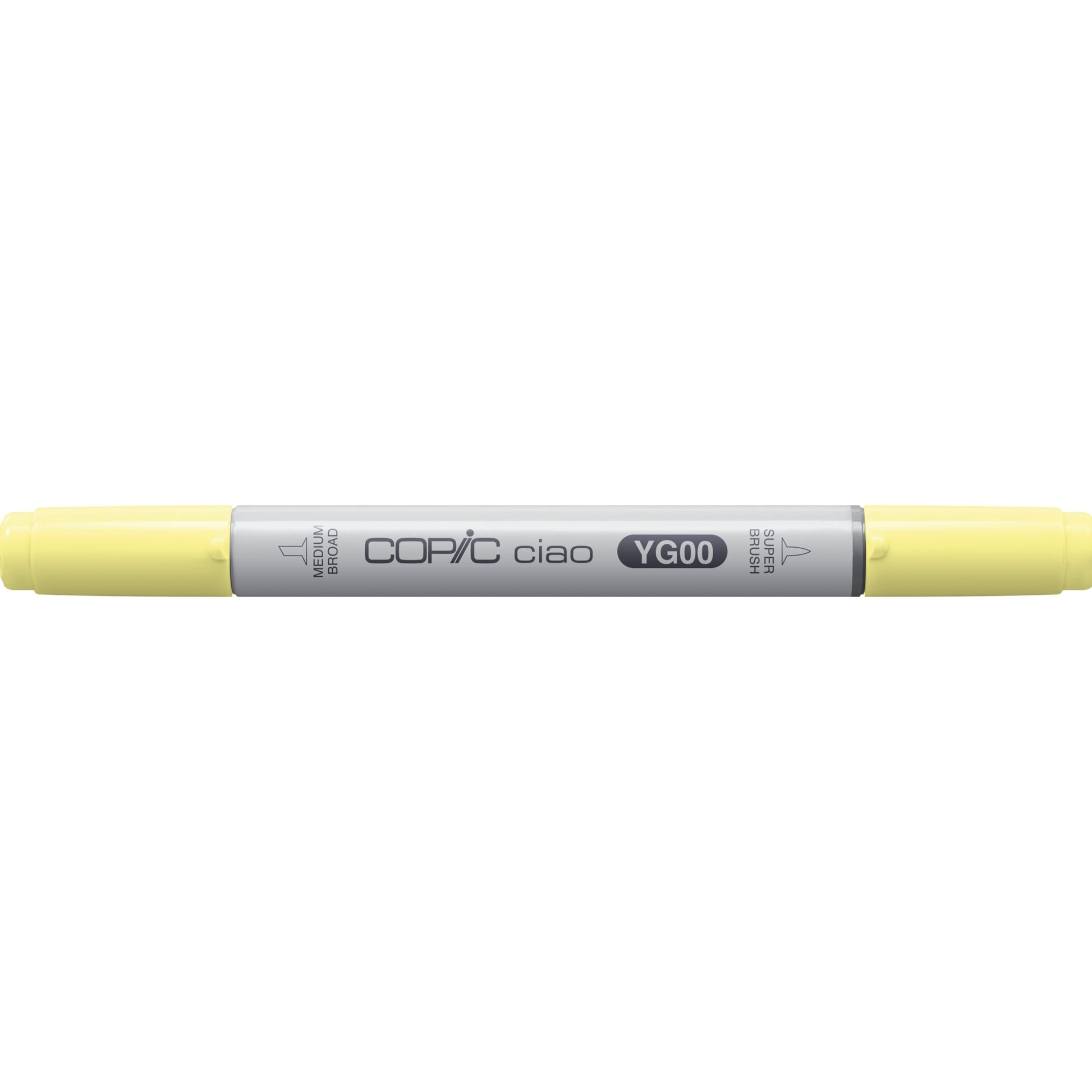 Copic Ciao Brush Pen, Doppelspitze – Kombi (Pinsel + Rundspitze), alkoholbasiert, YG00 Mimosa Gelb