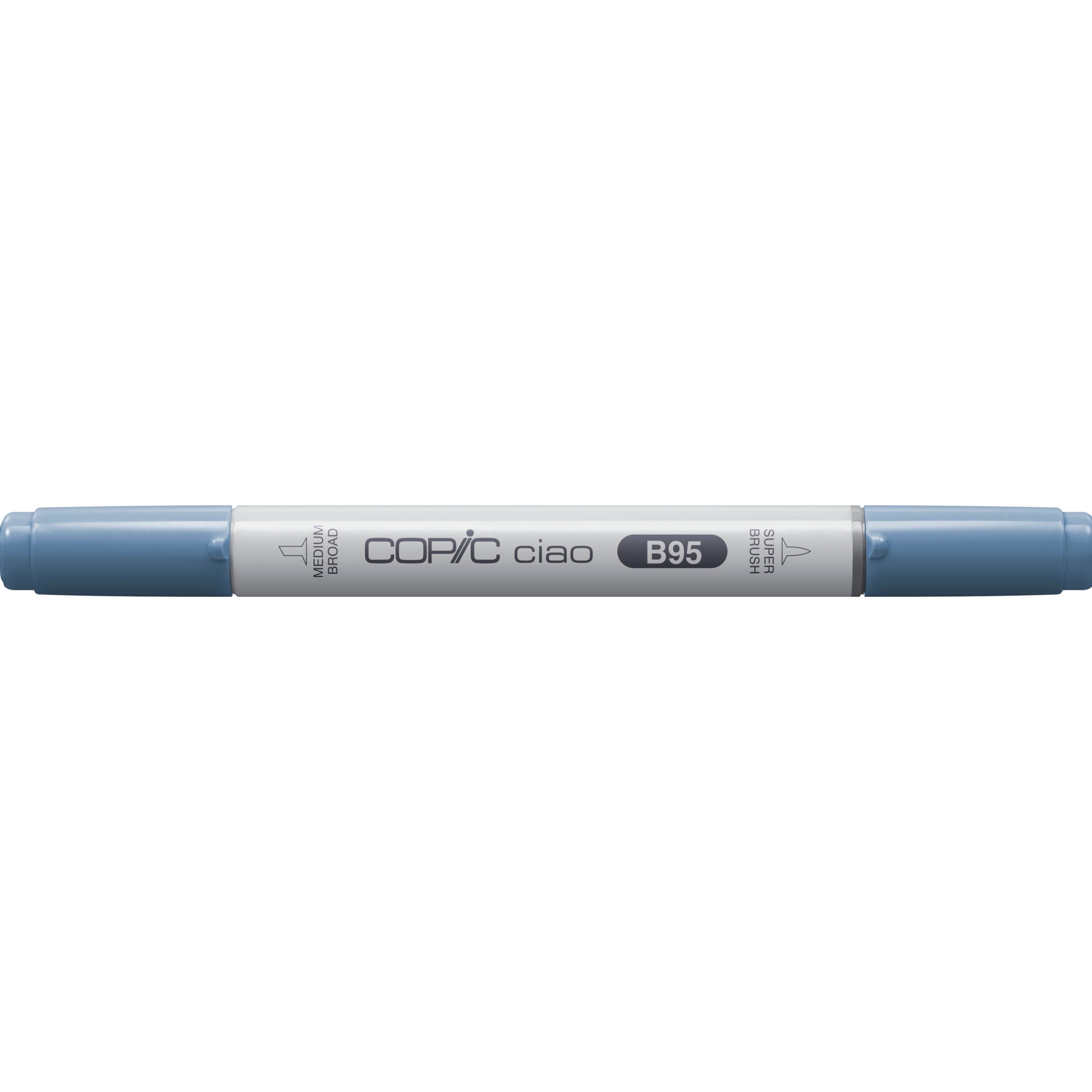 Copic Ciao Brush Pen, Doppelspitze – Kombi, alkoholbasiert, B95 Hellgrau-kobaltblau