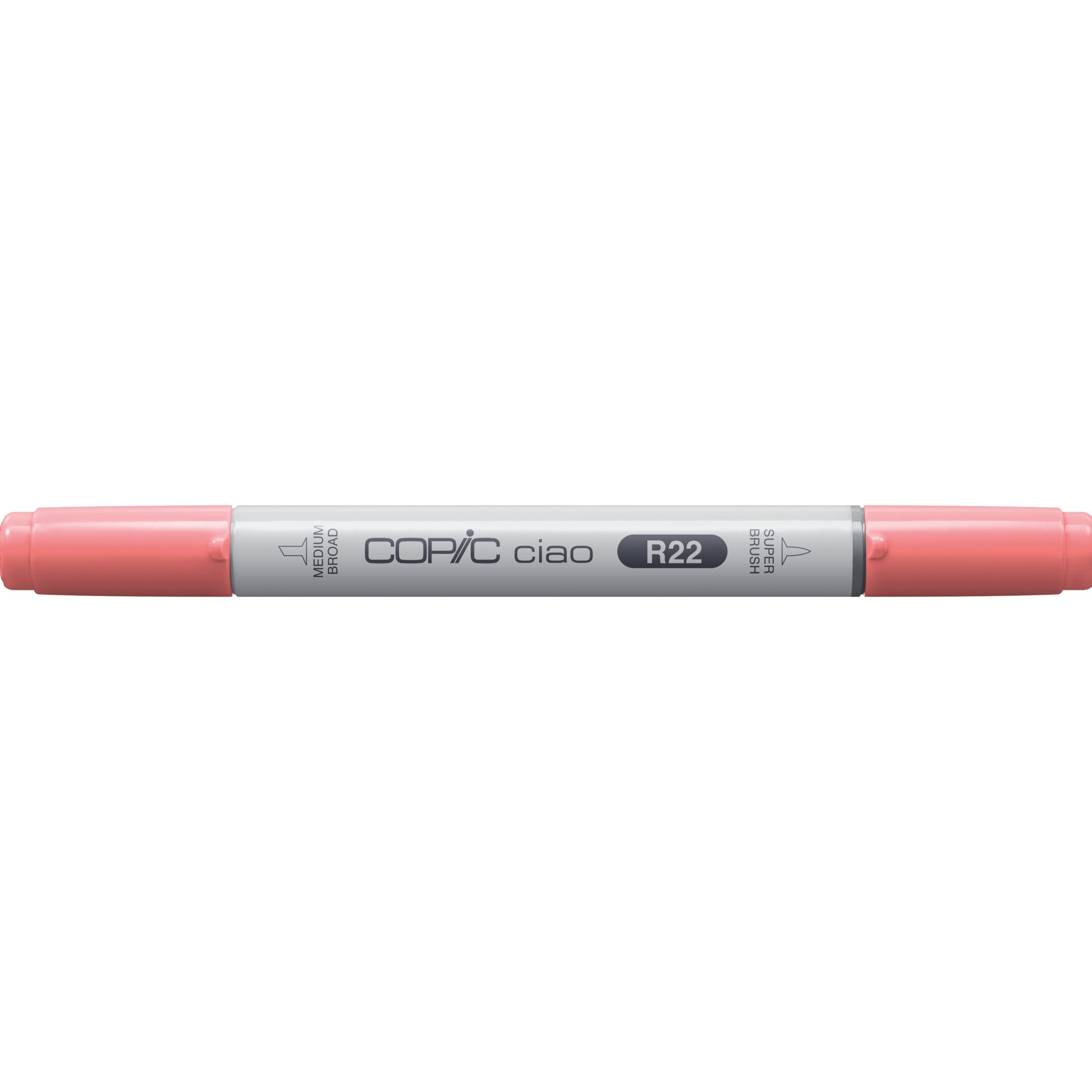 Copic Ciao Brush Pen, Doppelspitze – Kombi (Pinsel + Rundspitze), alkoholbasiert, R22 Light Prawn