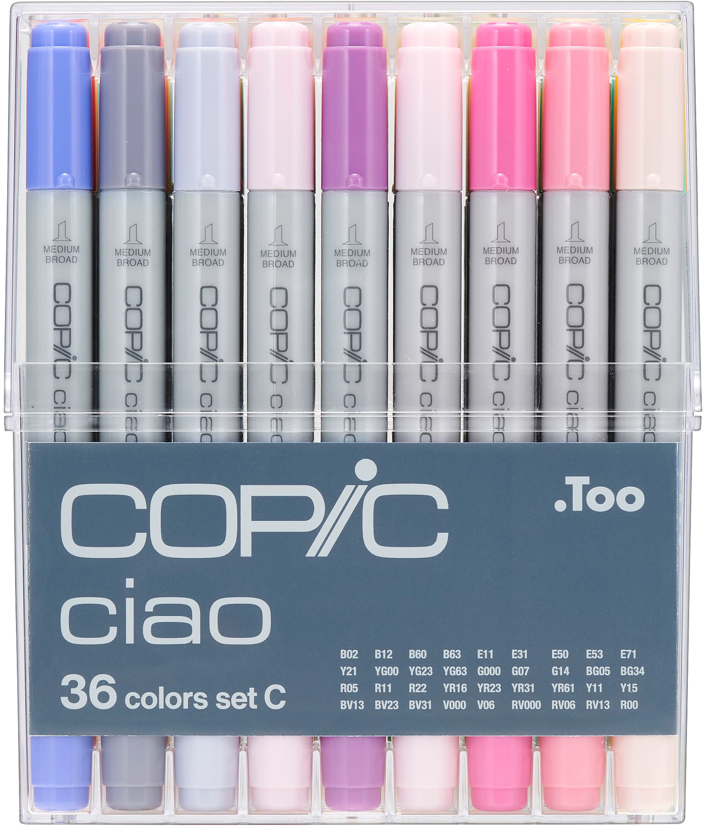 Copic Ciao Brush Pen, Doppelspitze – Kombi, alkoholbasiert, 36er Set