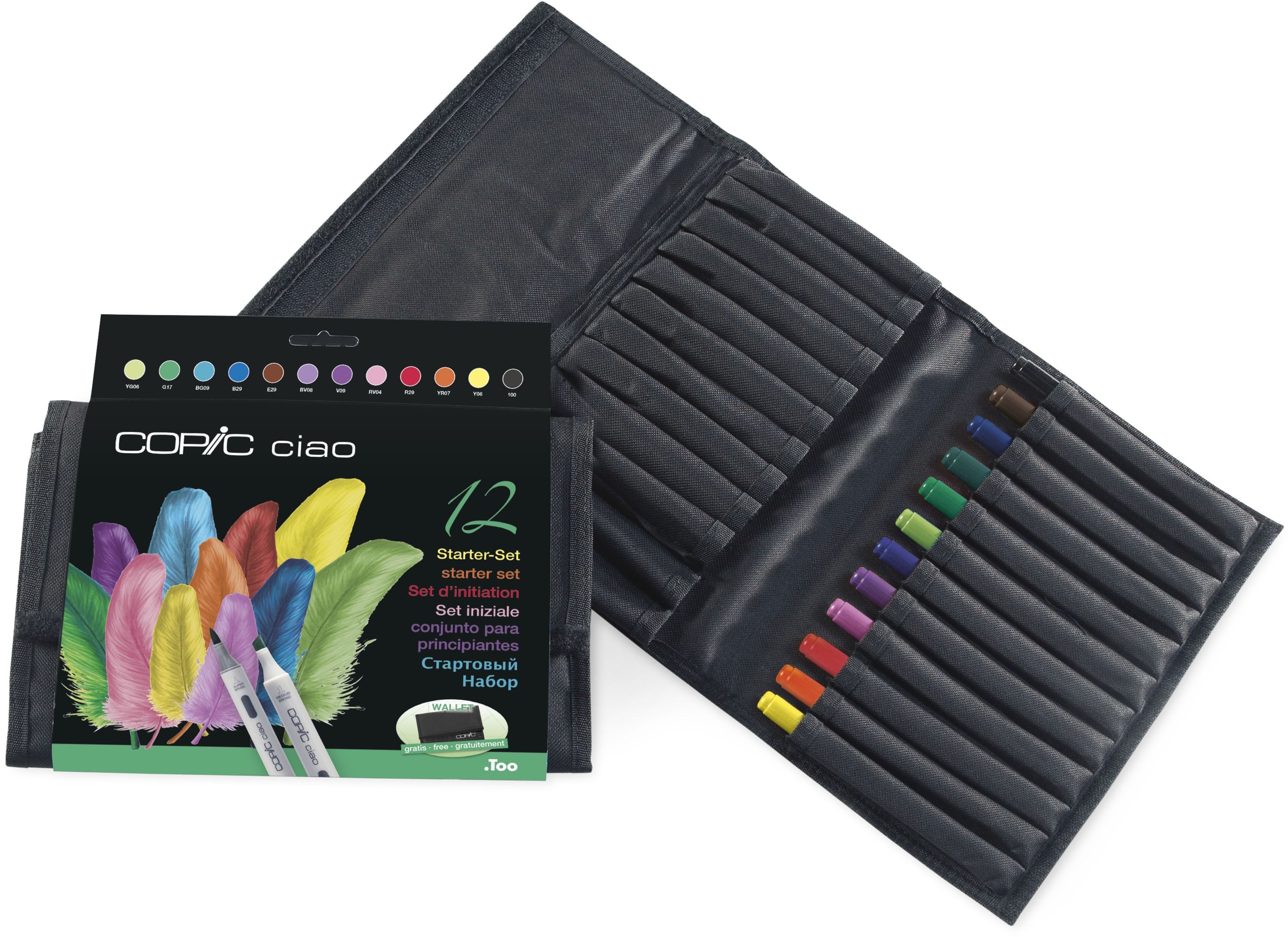 Copic Ciao Pinselstifte – Pinselspitze, alkoholbasiert, 12er Set