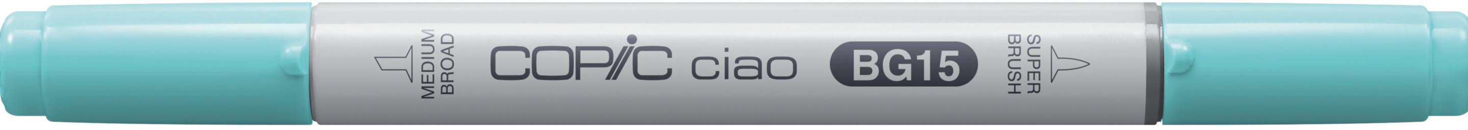 Copic Ciao Brush Pen, Doppelspitze – Kombi (Pinsel + mittelbreite Spitze), alkoholbasiert, Aqua